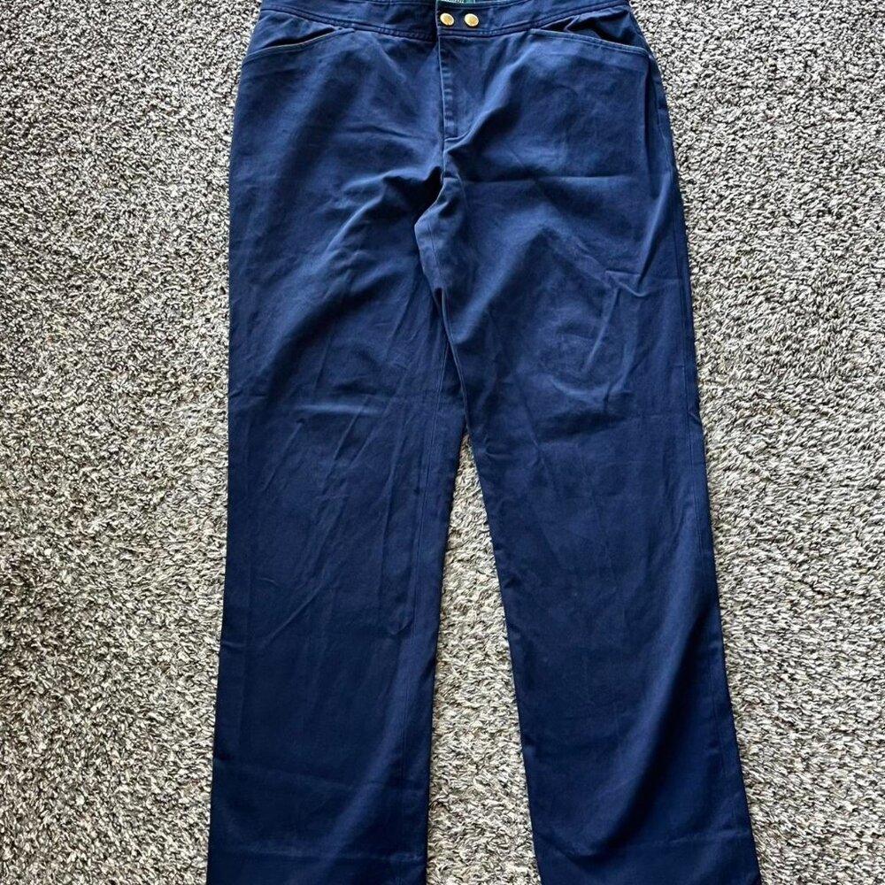 Lauren Ralph Lauren Navy Blue Trousers Womens 10P Business Casual Feminine Chic